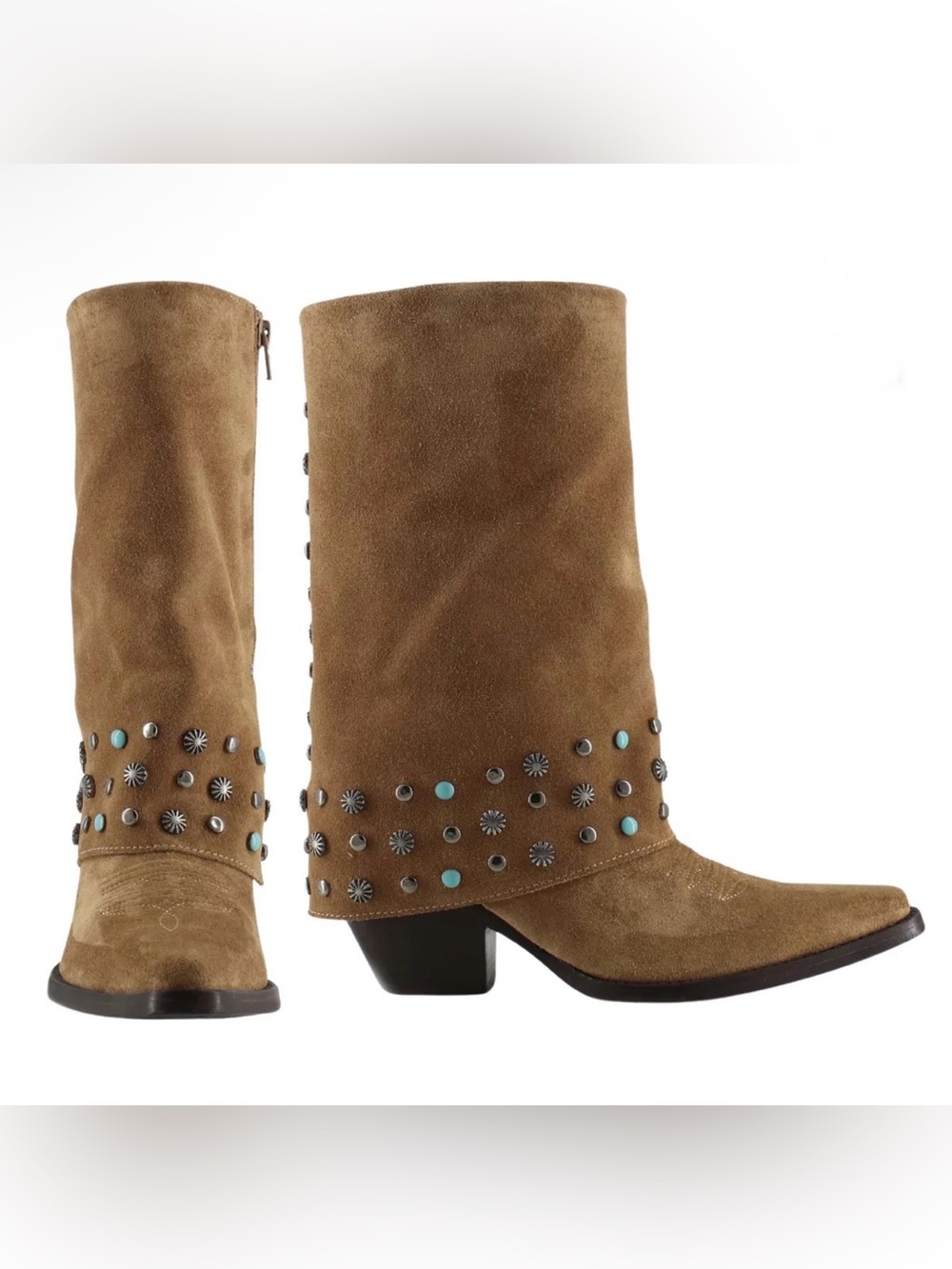 Buck & Brana Ariana in Old Gold Studded Boots